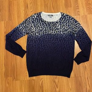 Venus Blue Leopard Ombré Sweater